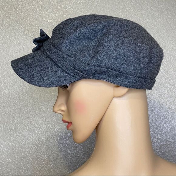 Women’s Wool Blend Bow Knot Newsboy Hat Gray - Picture 4 of 8